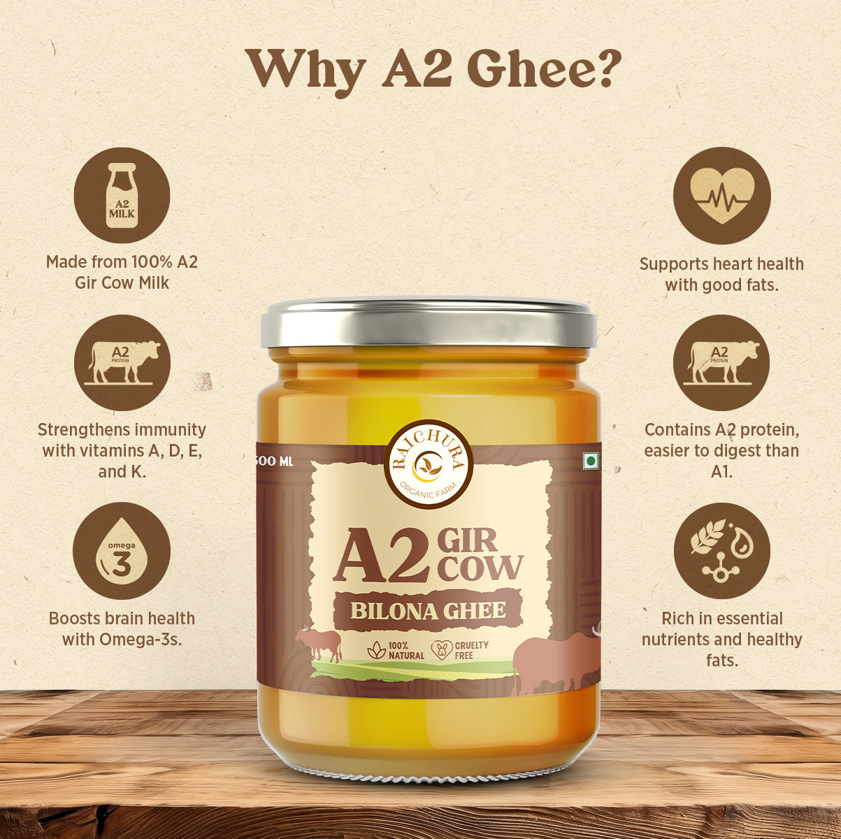 A2 Cow Ghee(500ml)