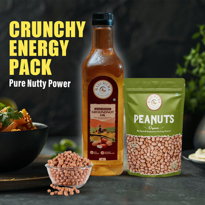Crunchy Energy Pack ( Peanuts 500g + Wood Pressed Groundnut Oil 1L )