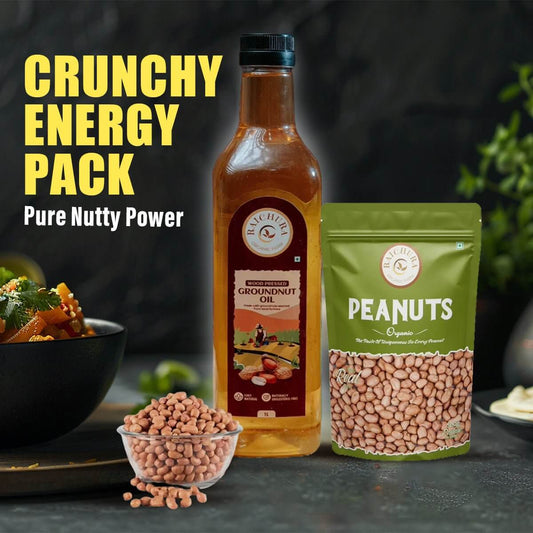 Crunchy Energy Pack ( Peanuts 500g + Wood Pressed Groundnut Oil 1L )