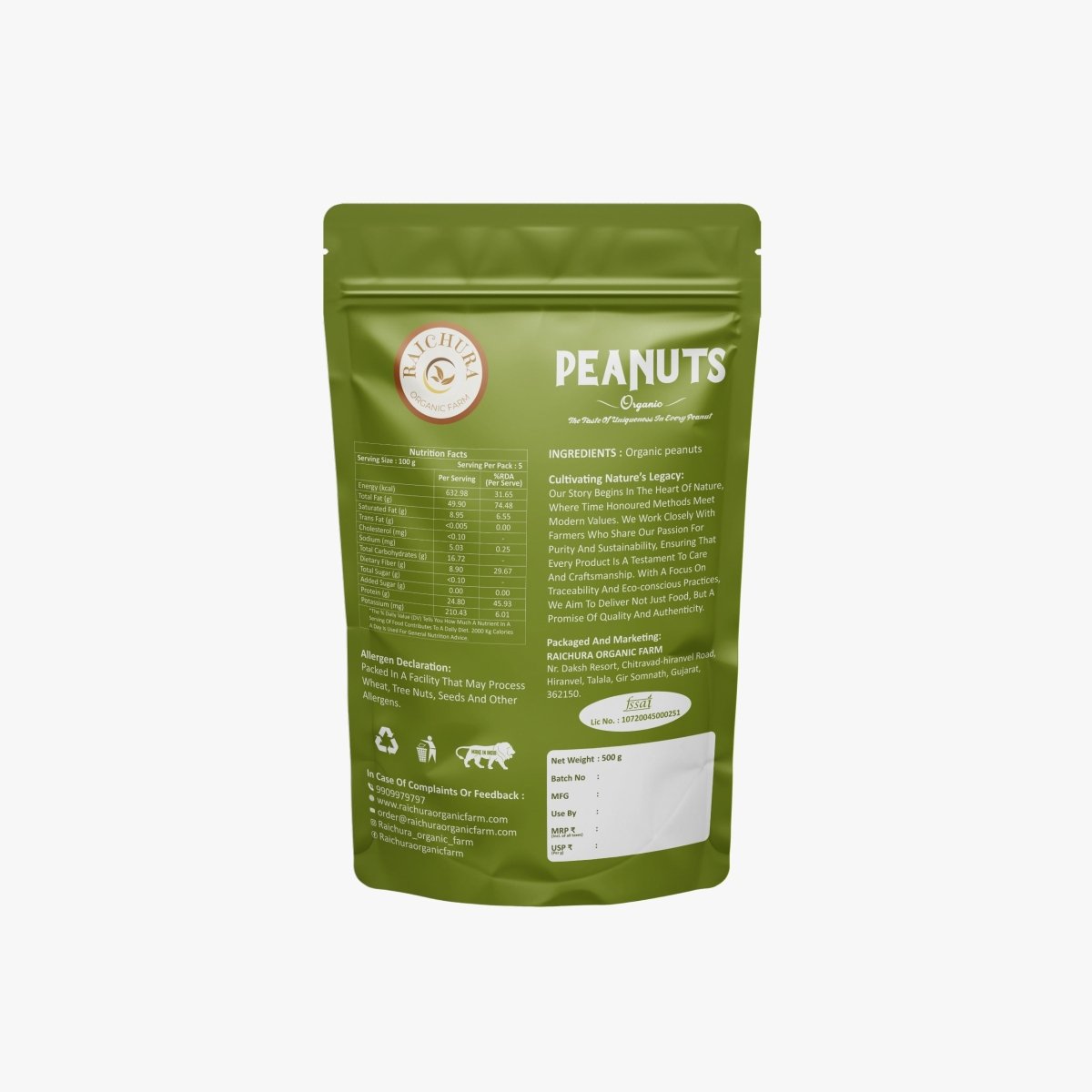 Peanuts 500 Gm (Pack of 2) - Raichura Organic Farm