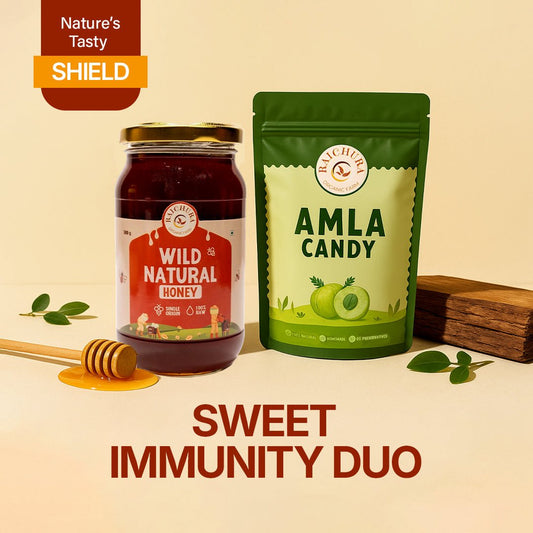 Sweet Immunity Duo ( Amla Candy 400g + Wild Natural Honey 500g ) - Raichura Organic Farm