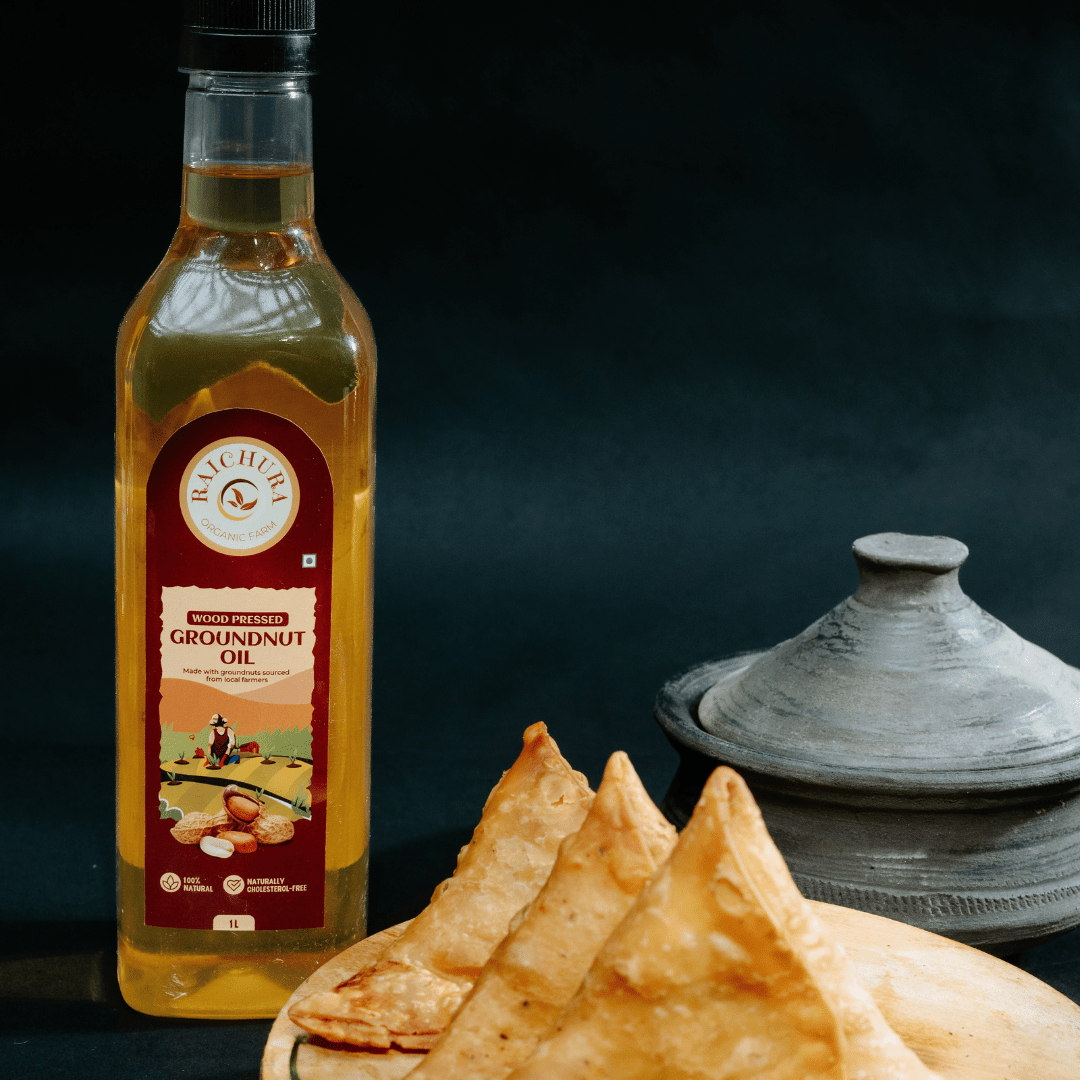Wood Pressed Groundnut oil - 1 LTR - Raichura Organic Farm
