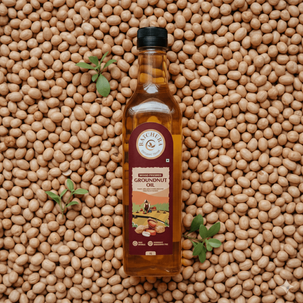 Wood Pressed Groundnut oil - 1 LTR - Raichura Organic Farm